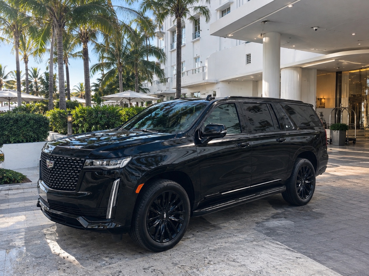 Cadillac Escalade ESV rental at The St. Regis Bal Harbour — Auto Boutique Rental client photo